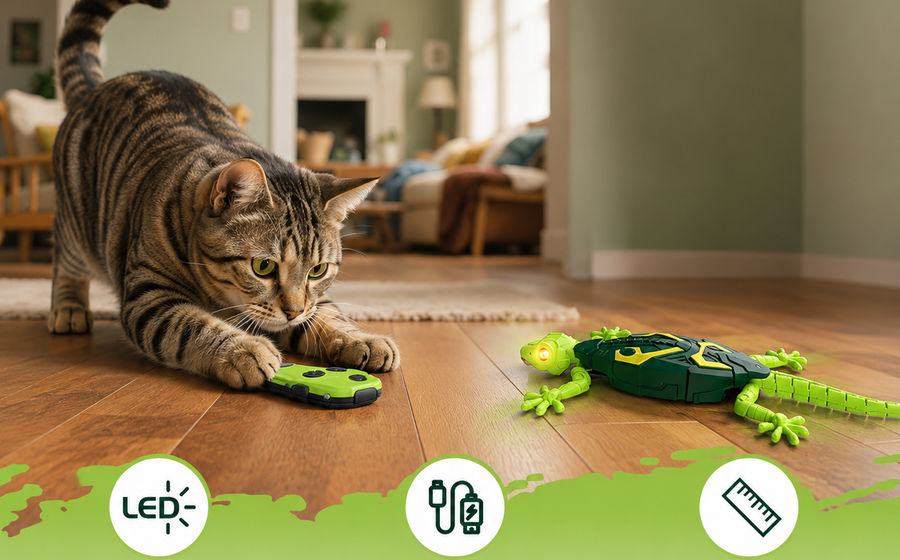 Cat pouncing on the GeckoZoom